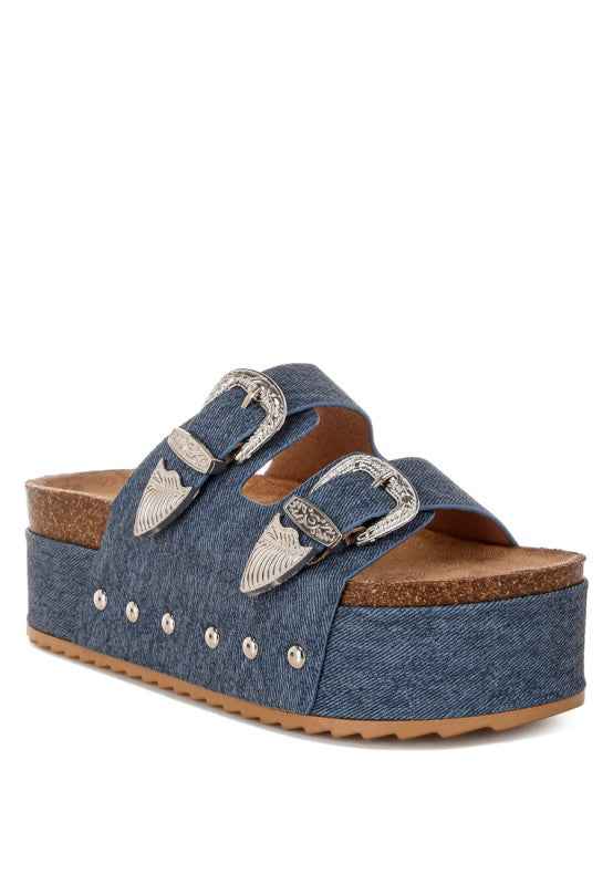 Zaphod Faux Leather Flatform Slip Ons
