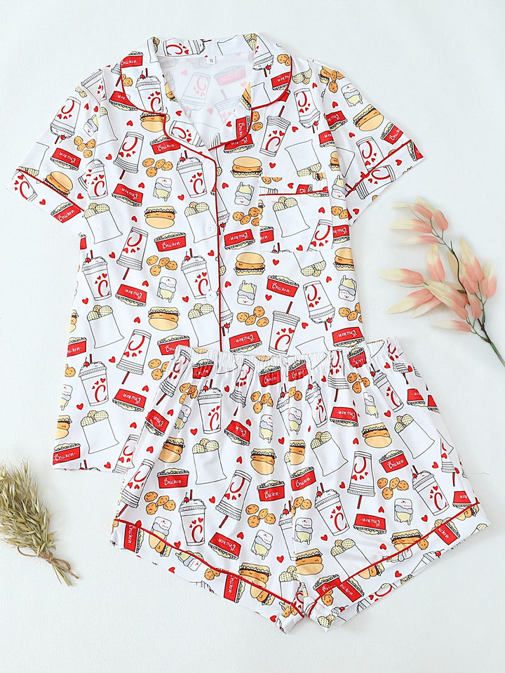 Popular Hamburg printed short sleeved shorts, pajamas, and home wear eprolo