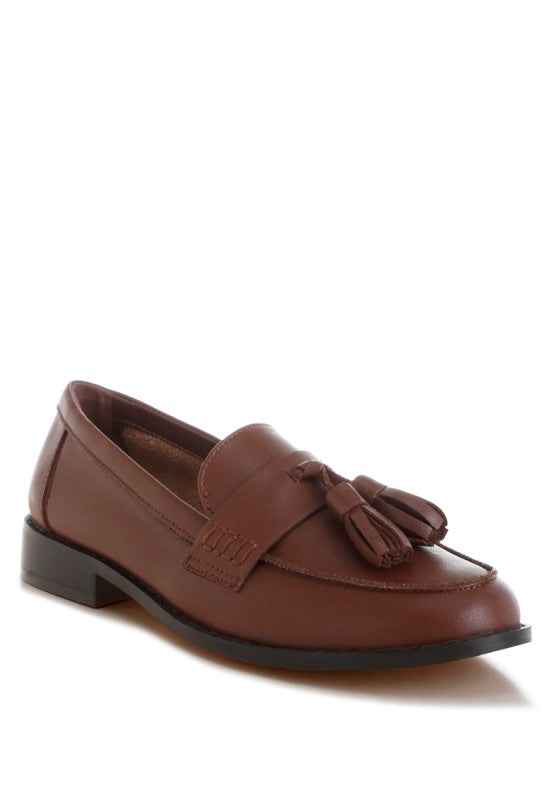 Yelena Real Leather Tassel Loafers