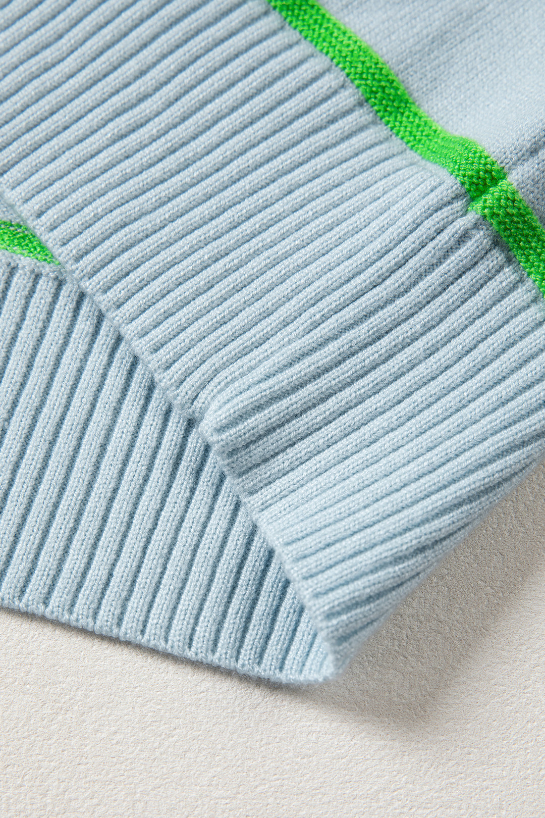 Sky Blue Stripe Round Neck Knitted Sweater Tank Dear-Lover Dropshipping