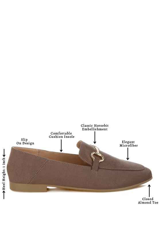 Noltas Horsebit Embellished Flat Loafers