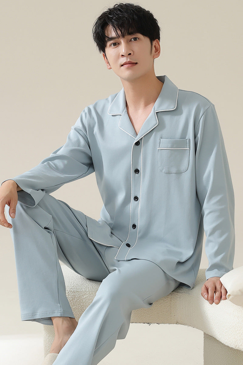 Long sleeved cardigan home wear men's pajamas set eprolo