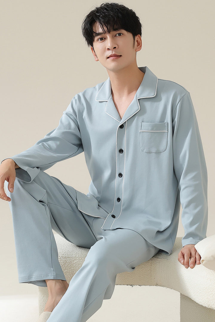 Long sleeved cardigan home wear men's pajamas set eprolo