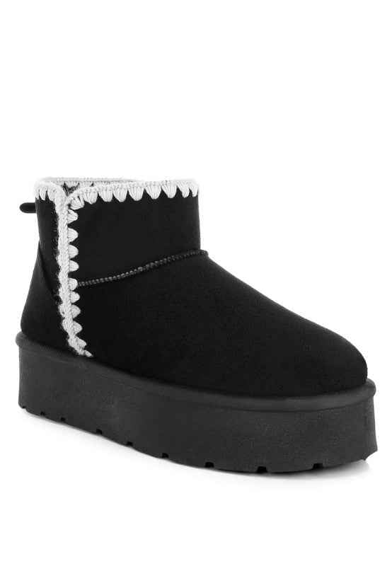 Rochas Scalloped Detail Snow Boots