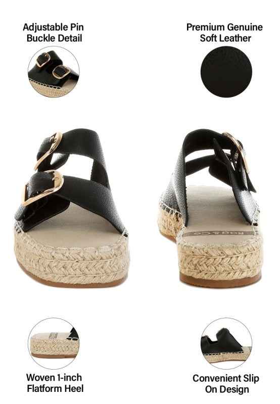 Palala Genuine Soft Leather Square Toe Espadrilles