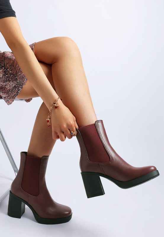Scuala Faux Leather Chelsea Boots