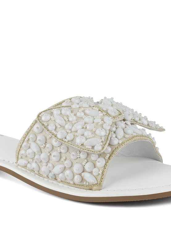 Pipa Big Bow Beaded Flats