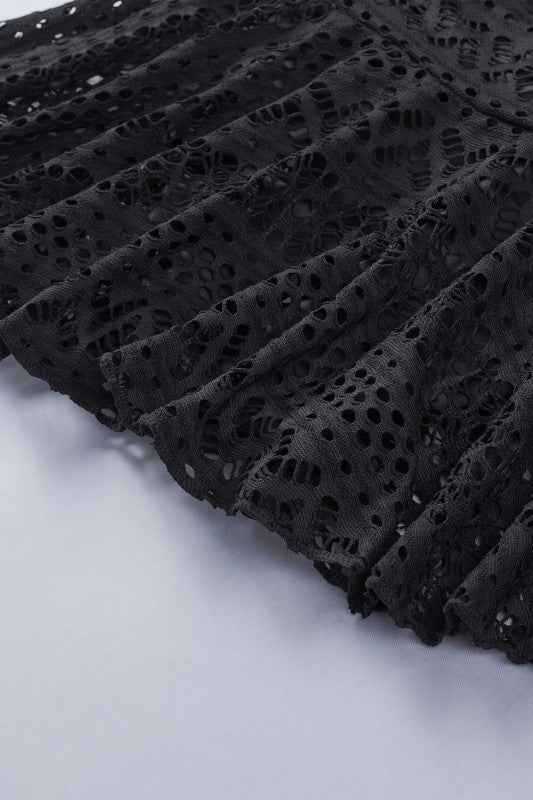 Solid Crochet Lace Bikini Swim Skirt