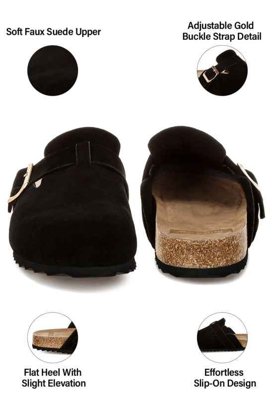 Ratiha Buckle Accent Slip-On Footbed Mules