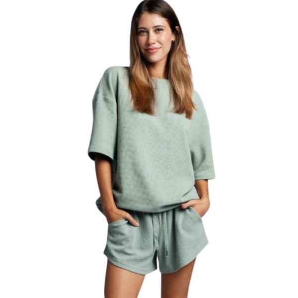 PREORDER PINK Aqualux Lounge Set – Top & Shorts -