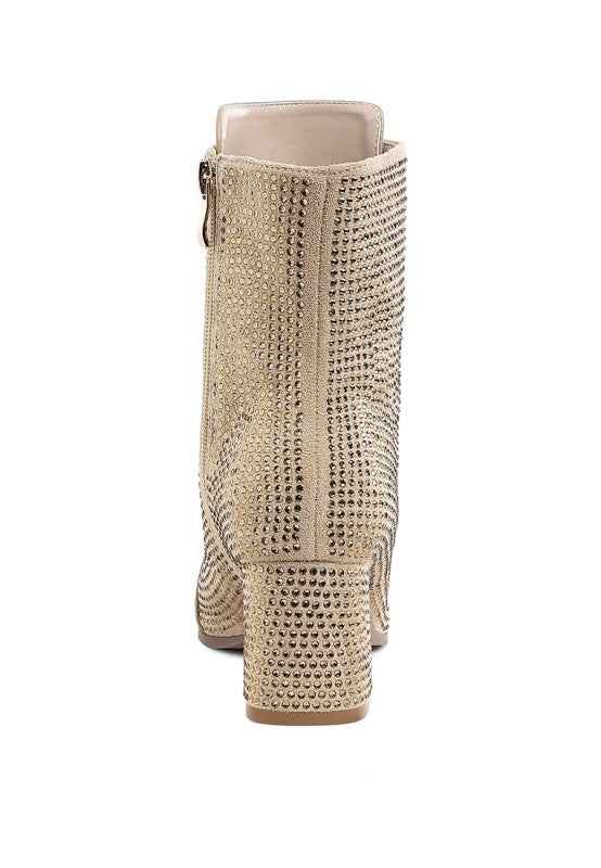 Calla Rhinestone Embellished Ankle Boots