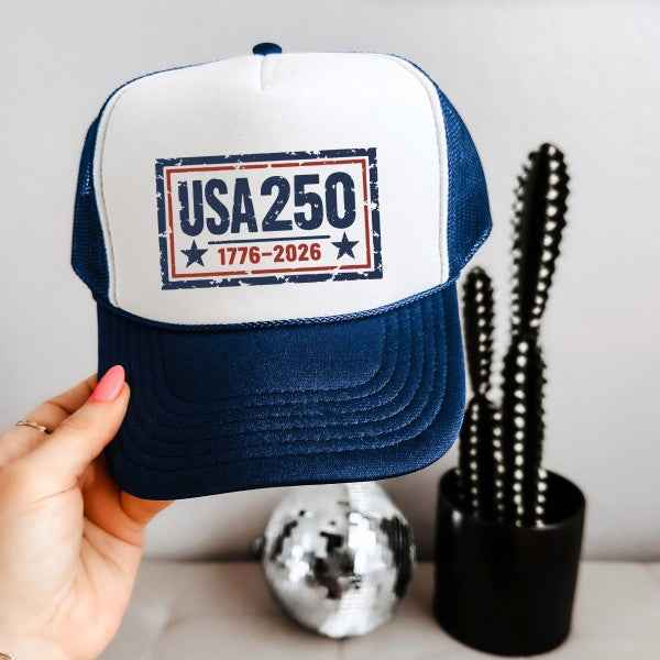 USA 250 Rectangle Foam Trucker Hat