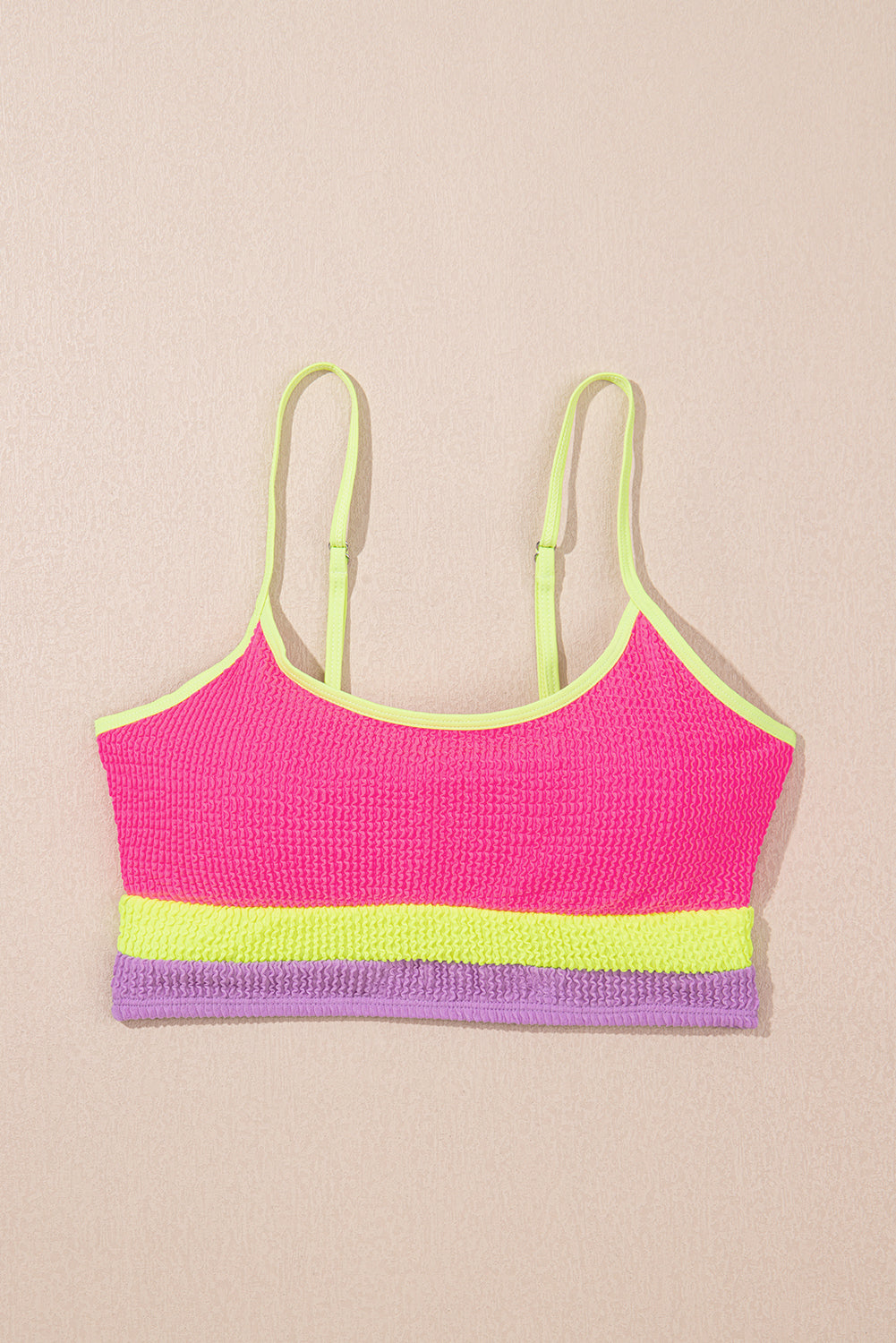 Rose Red Color Block High Waisted Sexy Bikini Set Dear-Lover Dropshipping