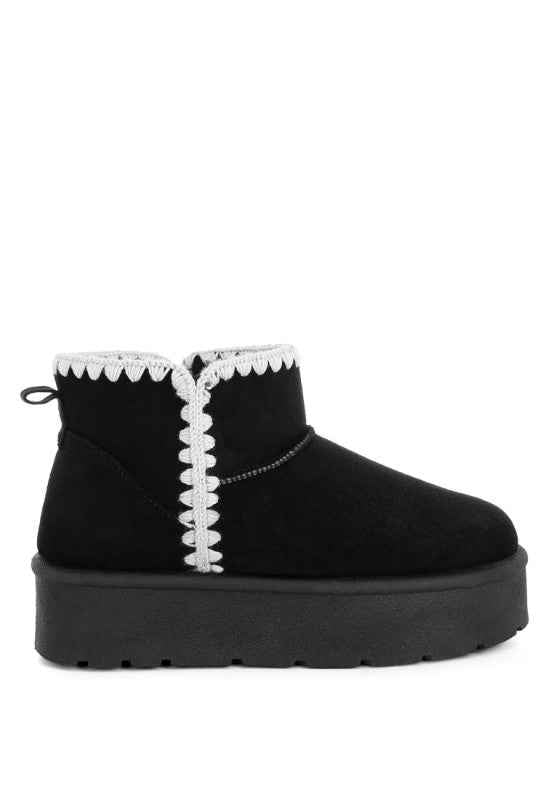 Rochas Scalloped Detail Snow Boots