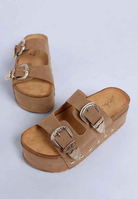 Zaphod Faux Leather Flatform Slip Ons