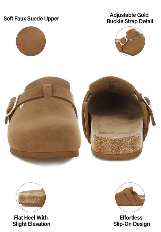 Ratiha Buckle Accent Slip-On Footbed Mules