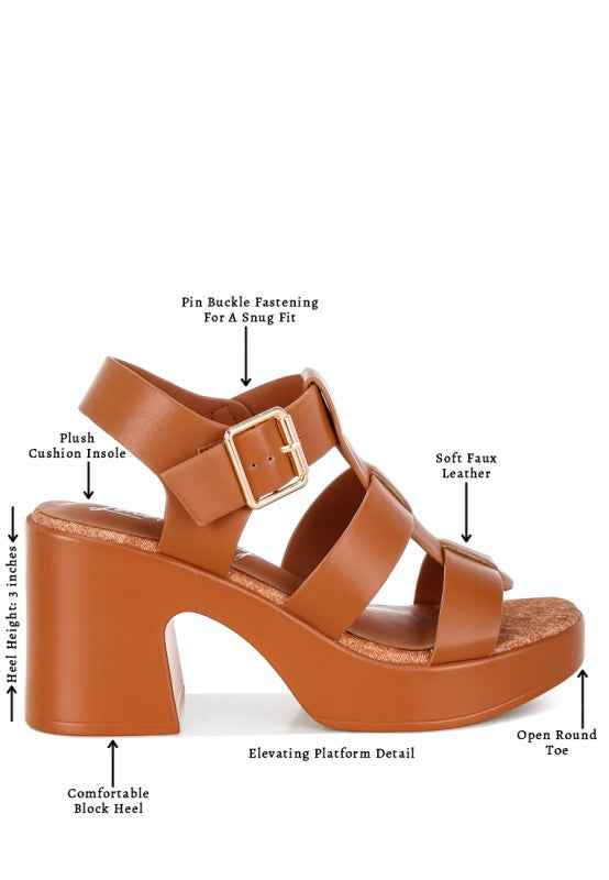 Avalon Chunky Pin Buckle Platform Heels