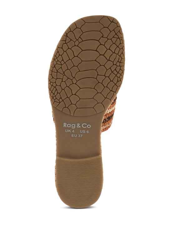 Kivah Handwoven Raffia Slip-On Flats