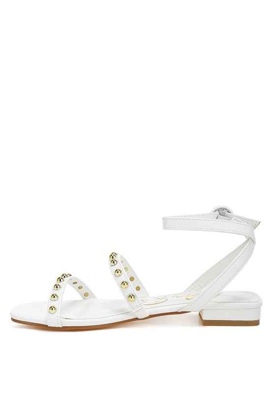 Flippity Studded Ankle Strap Flat Sandals
