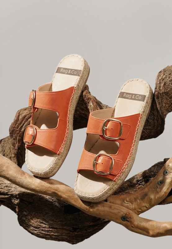 Kuopa Genuine Soft Leather Espadrille Flatform