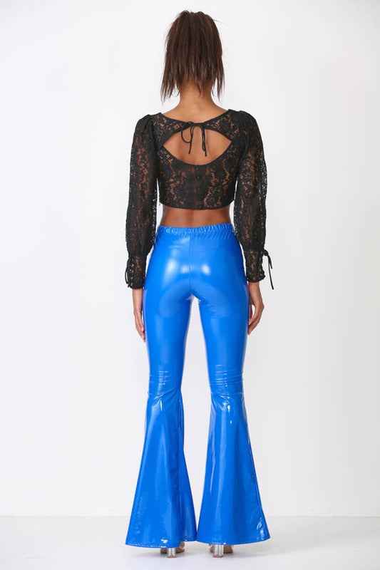 Latex Full Length Flare Pants