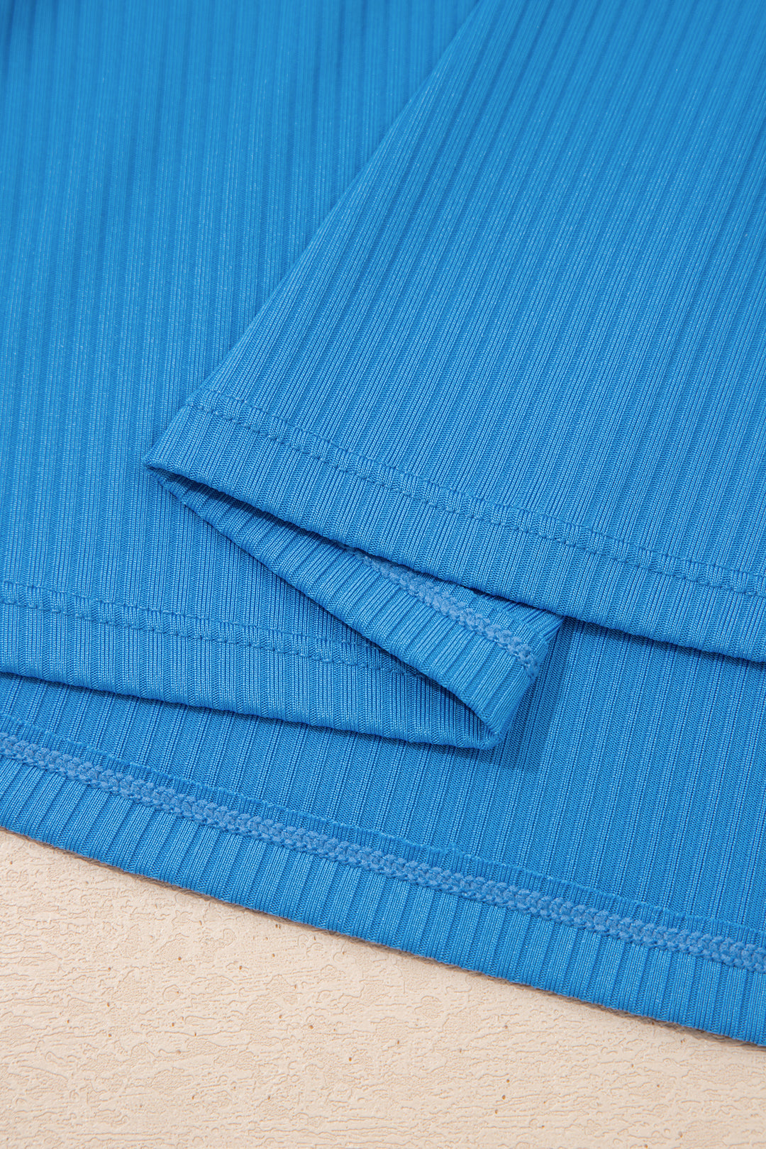 Dusk Blue Color Block Edge Ribbed Pocketed Lined Swim Dress Dear-Lover Dropshipping