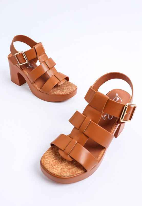 Avalon Chunky Pin Buckle Platform Heels
