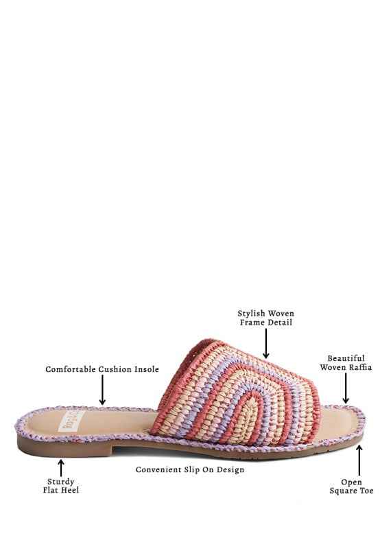 Kivah Handwoven Raffia Slip-On Flats