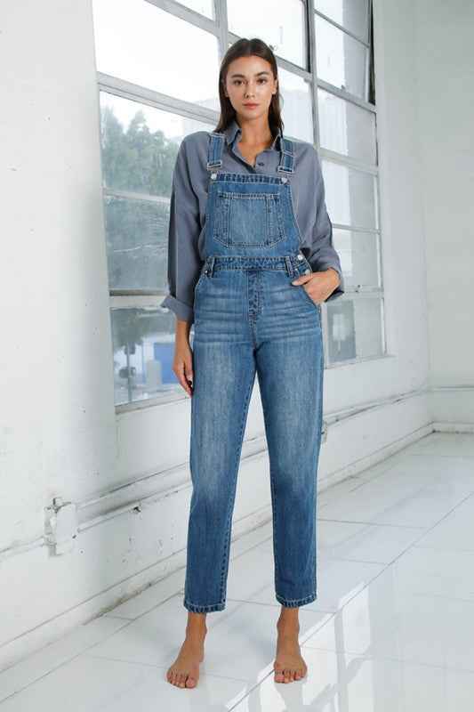Pocket Detail Denim Overall Jumpsuit