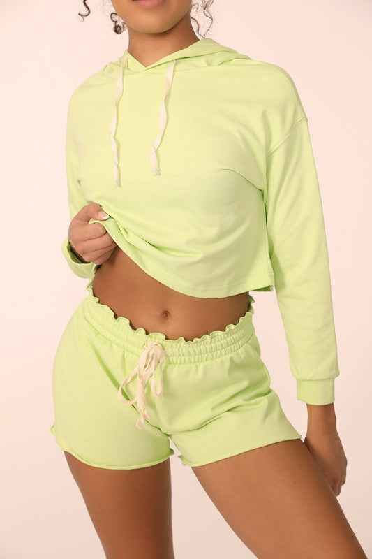 French Terry Cropped Hoodie