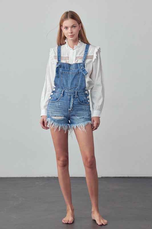Frayed Overall Romper