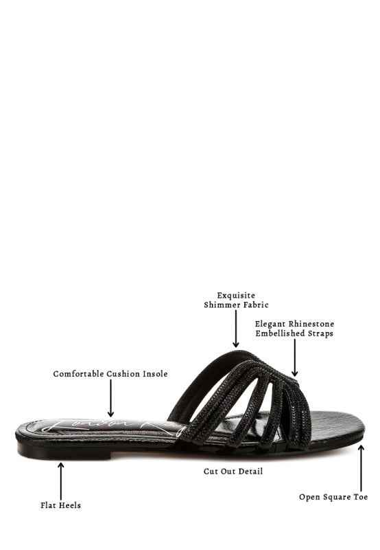 Dindy Rhinestone Cut Out Flats
