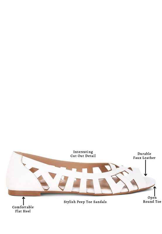 Moira Woven Peep Toe Flats