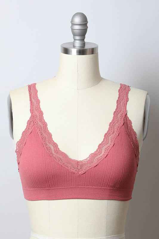 Lace Trim Padded Bralette