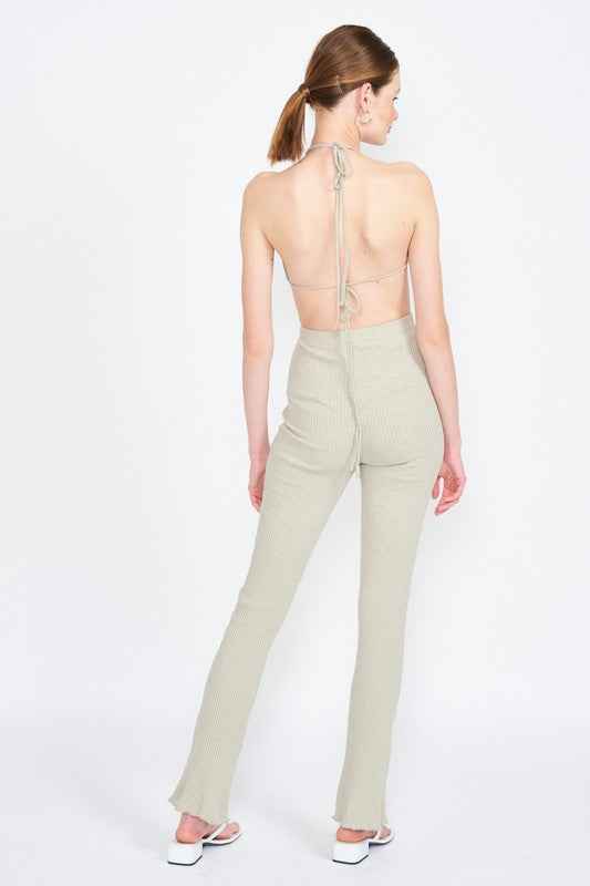 HALTER NECK JUMPSUIT WITH OPEN BACK