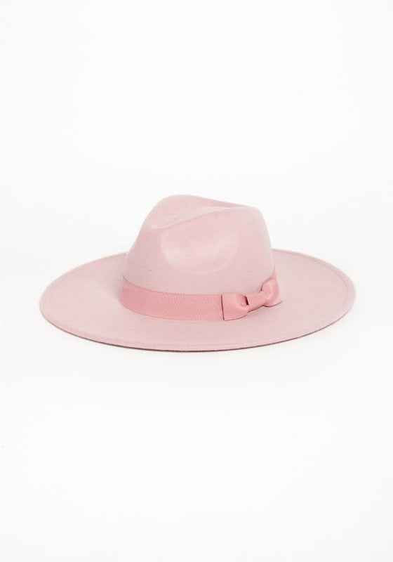 WIDE BRIM RIBBON FEDROA HAT