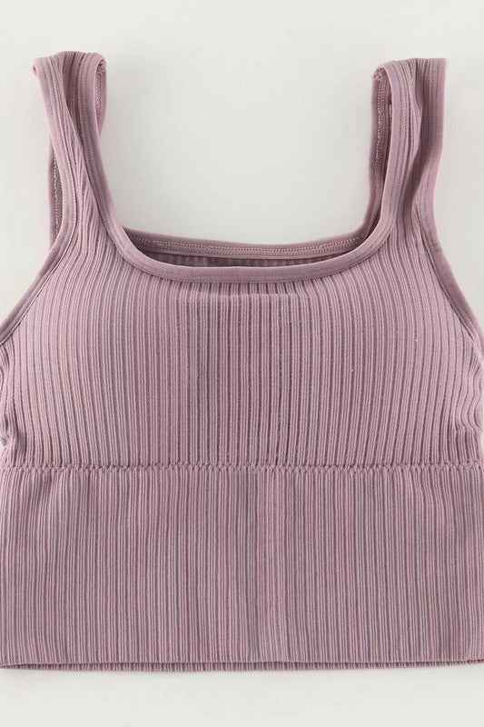 Rib knit cropped tank