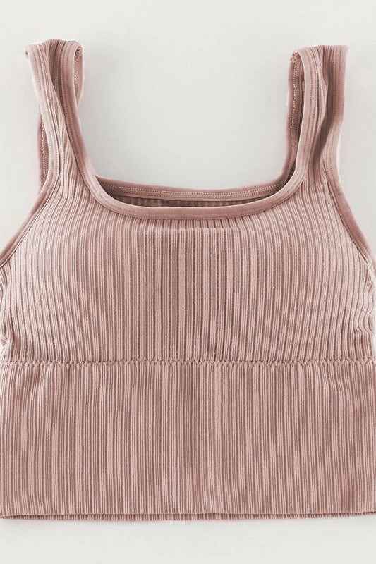 Rib knit cropped tank