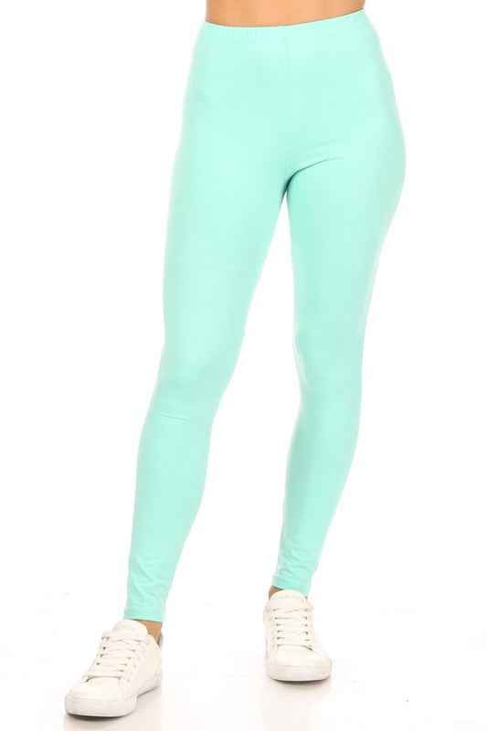 Solid high rise fitted leggings
