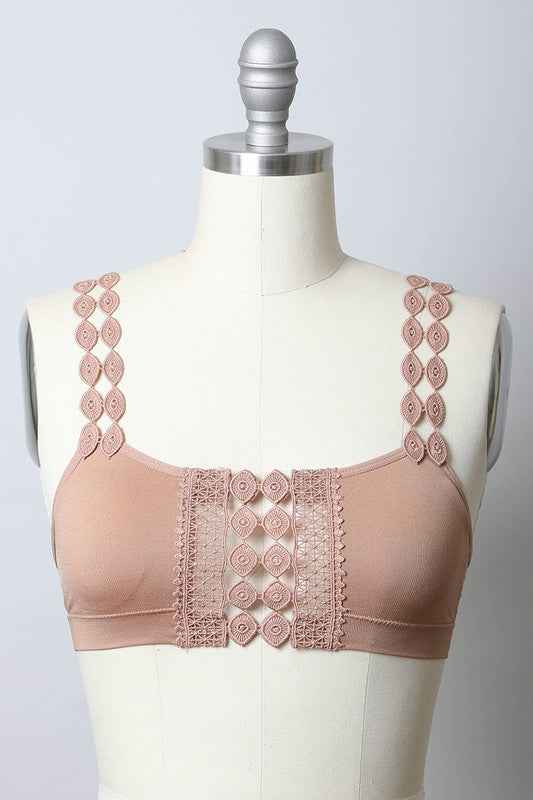Boho Eye Lace Applique Bralette