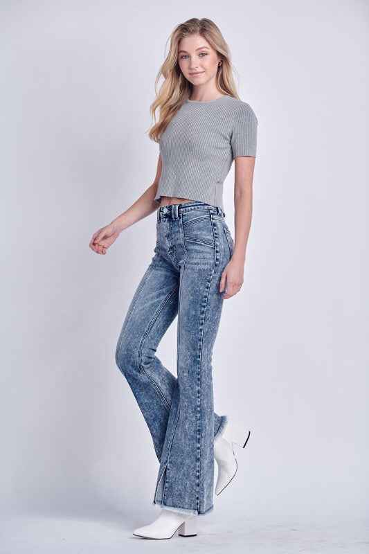 AT1026FLM High Rise Stretch Flare Jeans