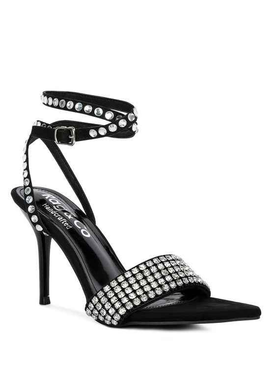 ZURIN High Heeled Diamante Sandals