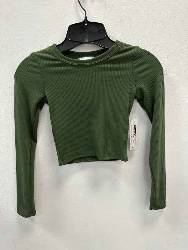 Girls Lily Long Sleeve Ribbed Crop Top