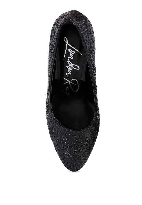 Sugar Plum Glitter Conical Heel Pumps