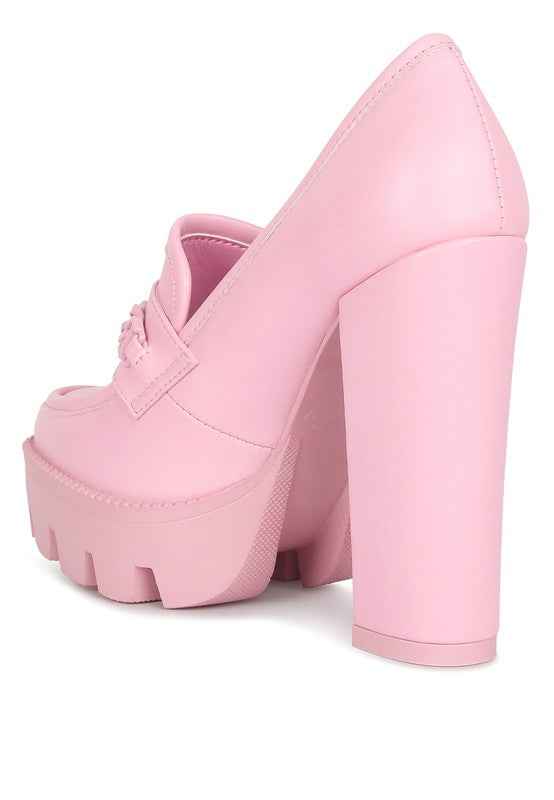 Corinne Chain Embellished Chunky Loafers