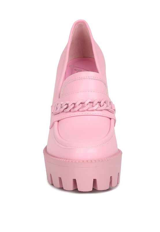 Corinne Chain Embellished Chunky Loafers