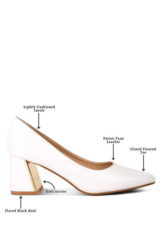 Zaila Metallic Accent Block Heel Pumps