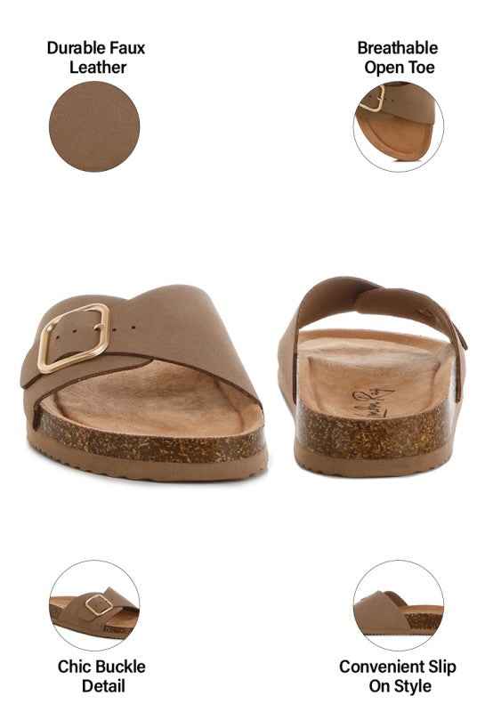 Aranda Buckled Slide-On Sandals