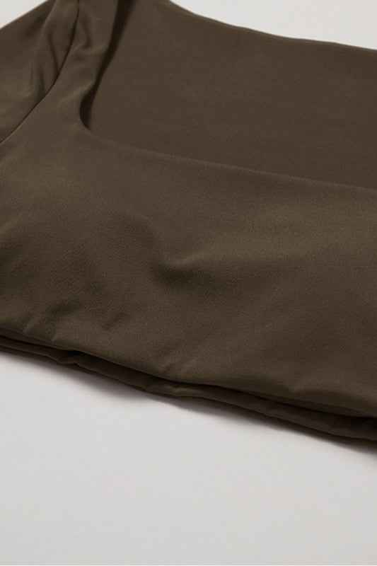 Long sleeves square collar cropped top