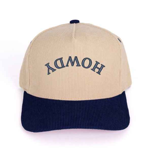 Embroidered Howdy Upside Down Arch - Corduroy Trucker